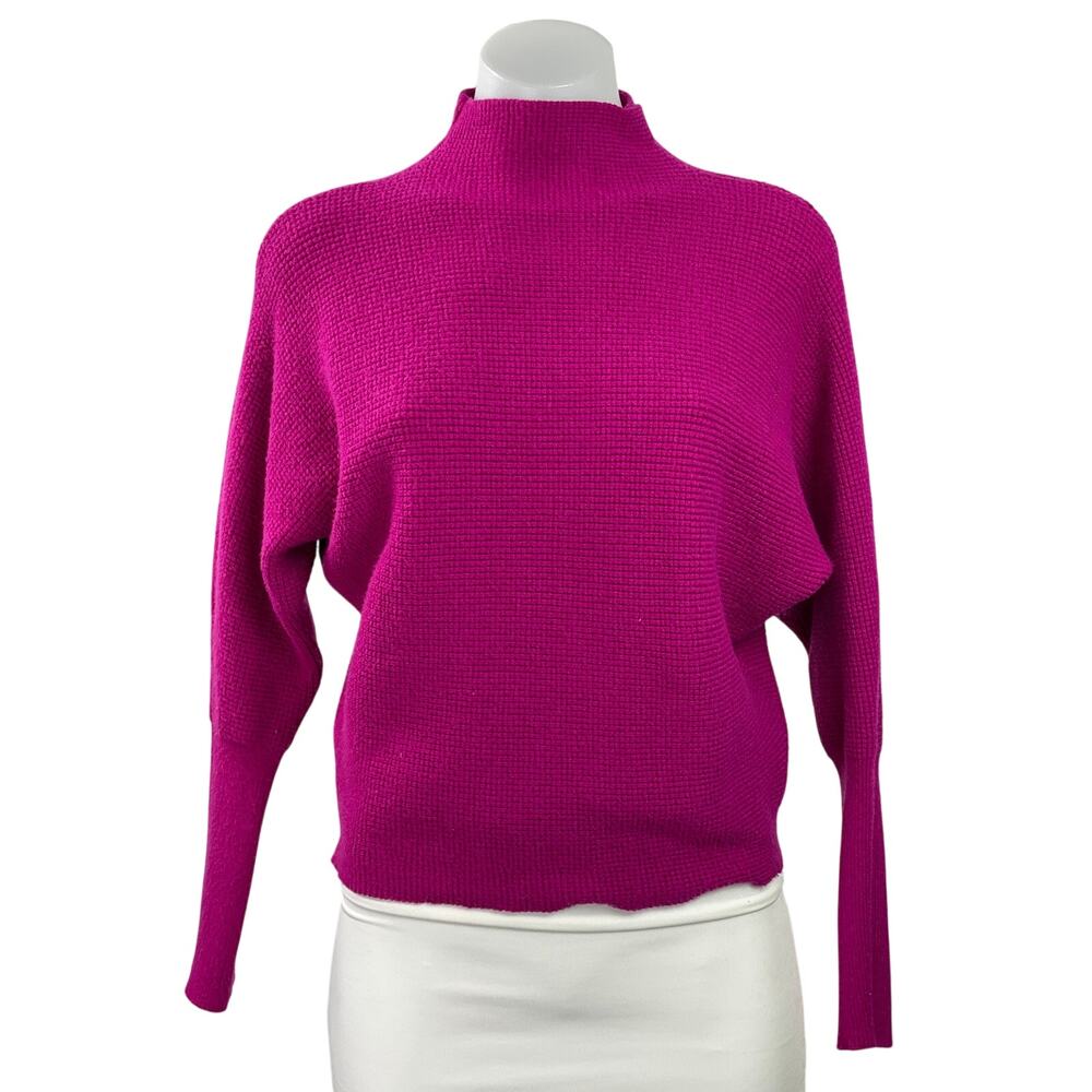 Cyrus Women's Fuchsia Pink Long Dolman Sleeve Knit Pullover Sweater Top Sz XS